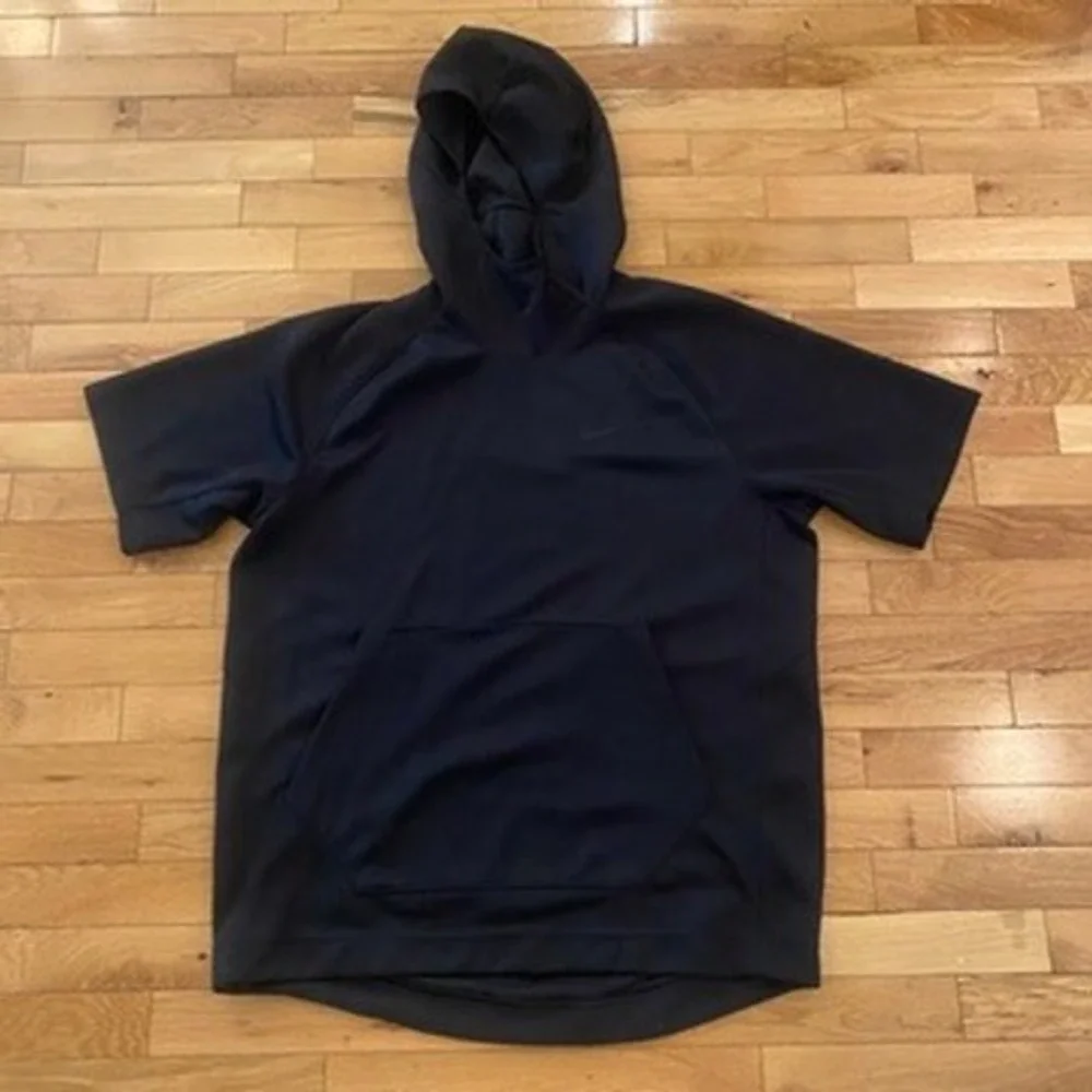 Nike Dri-FIT Mens Black Short Sleeve Hoodie Pullover Activewear Large